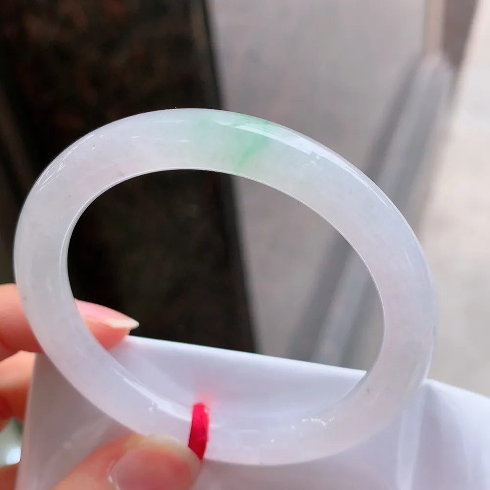 圆条冰糯春彩 无瑕 尺寸:52.7/8.2 种色兼备