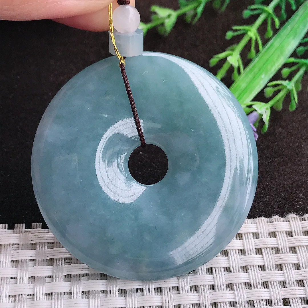 天然a货翡翠53/7.2老坑精美满色浓郁紫罗兰大平安扣吊坠翡翠玉坠挂件