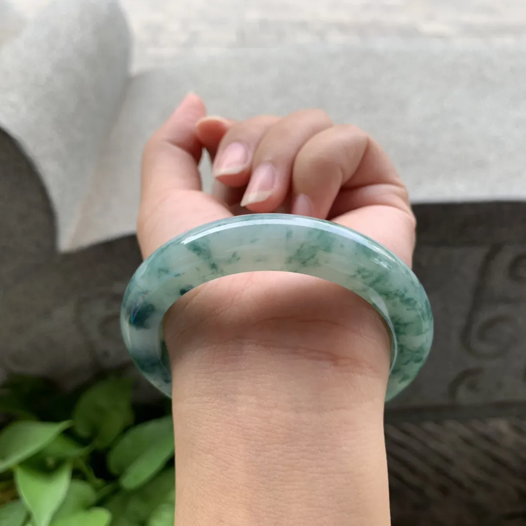 圈口54.8-10.5-9.6 【飘花正圈手镯】正圈54 55可戴