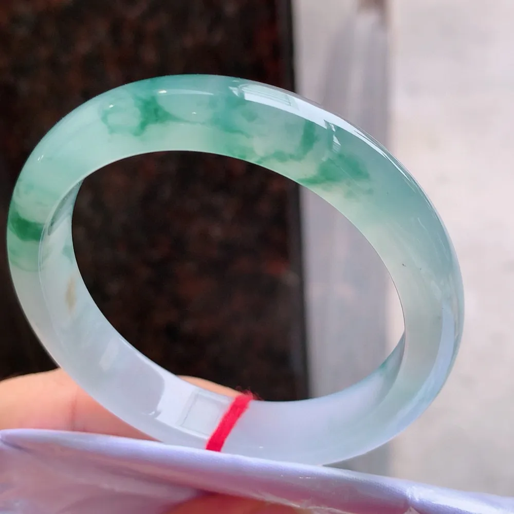 正圈冰玻蓝花 无瑕 尺寸:57.2/12.6/8 花美 荧光闪闪