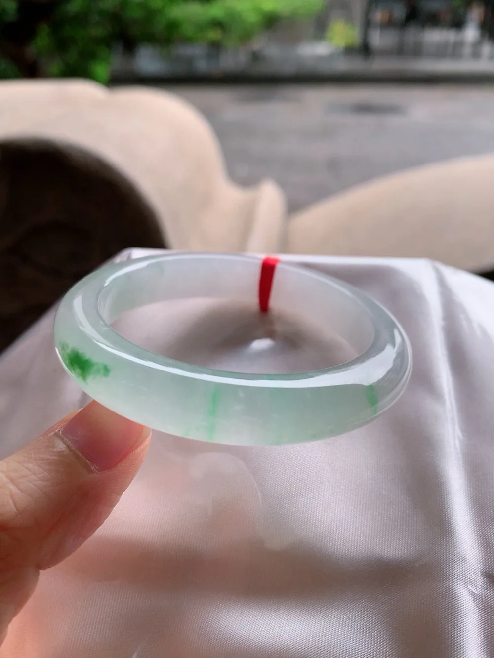 正圈高冰绿花 无瑕 尺寸:51.7/11.7/8.7 荧光闪闪🥰🥰