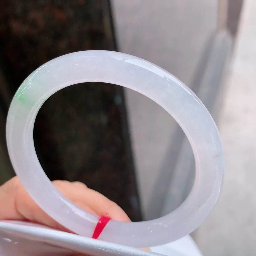 圆条冰糯春彩 无瑕 尺寸:52.7/8.2 种色兼备