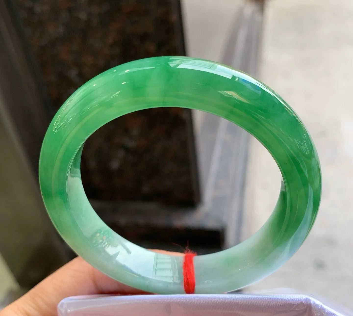 正圈一大圈芙蓉绿 无瑕 尺寸:56.3/12.2/9.3 色好