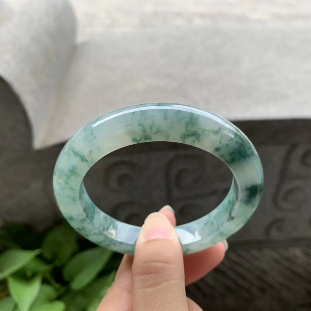 圈口54.8-10.5-9.6 【飘花正圈手镯】正圈54 55可戴