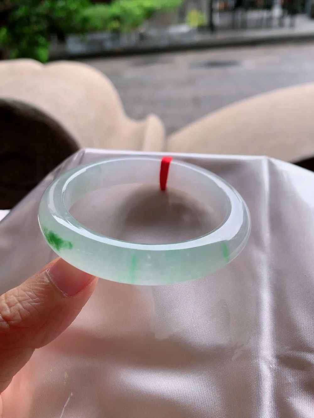 正圈高冰绿花 无瑕 尺寸:51.7/11.7/8.7 荧光闪闪🥰🥰