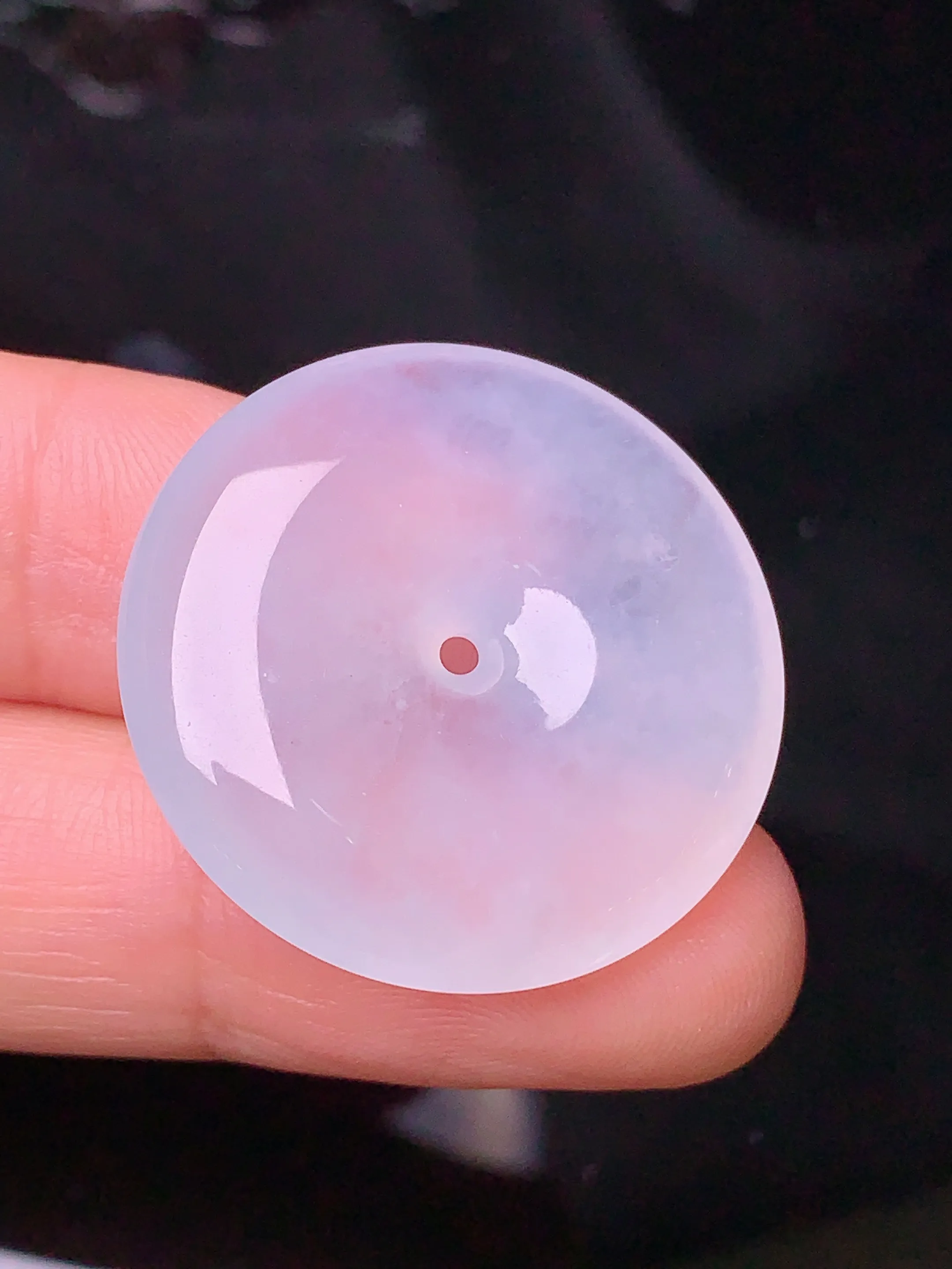 冰种平安扣吊坠 玉质细腻 色泽清新艳丽 整体尺寸26.6*5.7