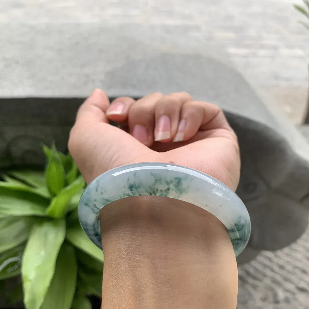 圈口54.7-12.7-8.5 【冰飘花正圈手镯】正圈 54 55可戴