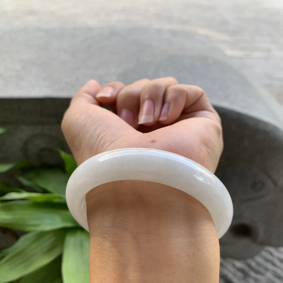 圈口 54.8-12.5-8.8【飘阳绿正圈手镯】正圈54 55可戴