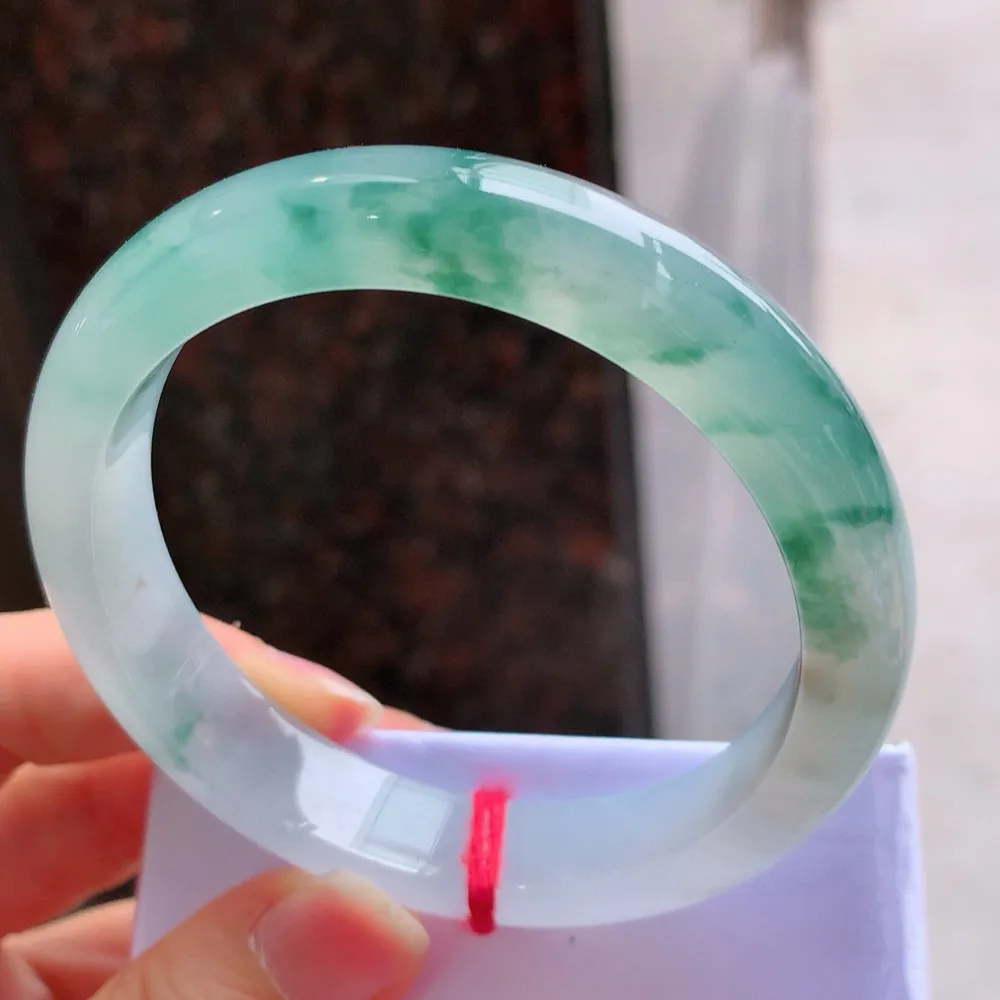 正圈冰玻蓝花 无瑕 尺寸:57.2/12.6/8 花美 荧光闪闪