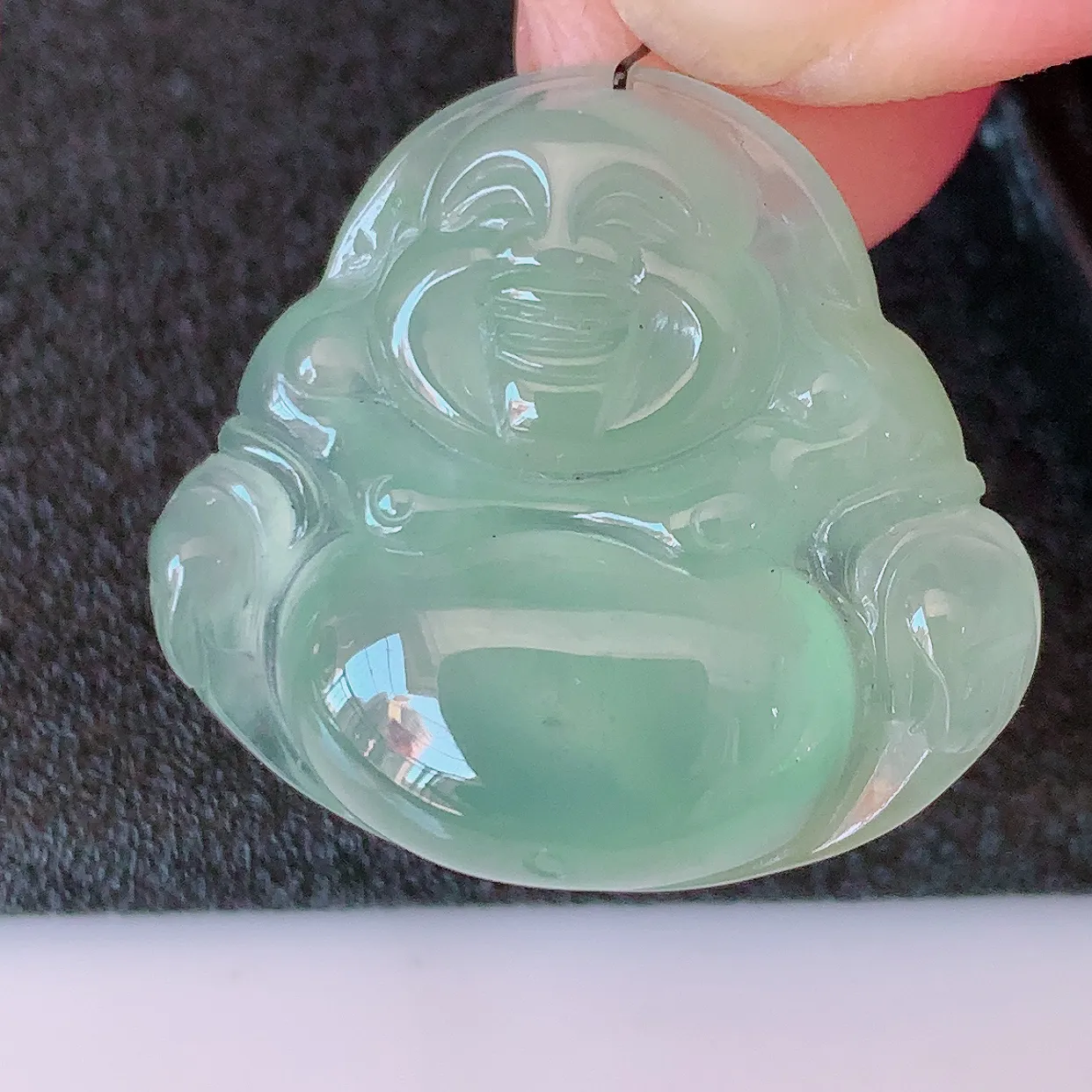 自然光实拍，冰种佛公吊坠，翡翠保平安佛公吊坠，玉质莹润，佩戴佳品，#46.7