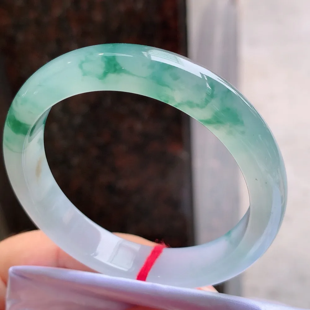 正圈冰玻蓝花 无瑕 尺寸:57.2/12.6/8 花美 荧光闪闪