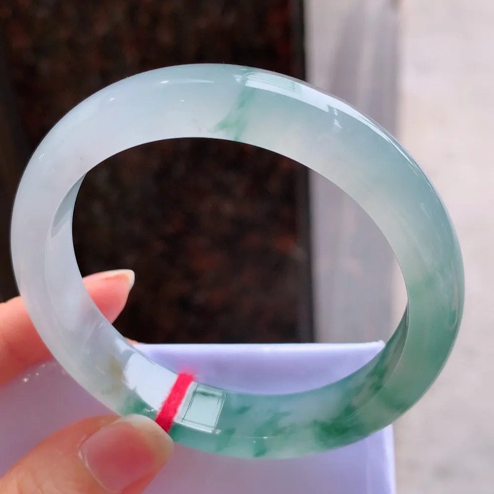 正圈冰玻蓝花 无瑕 尺寸:57.2/12.6/8 花美 荧光闪闪