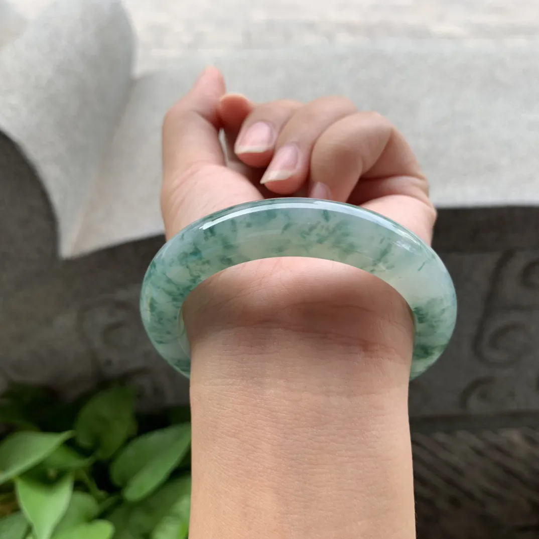 圈口54.8-10.5-9.6 【飘花正圈手镯】正圈54 55可戴