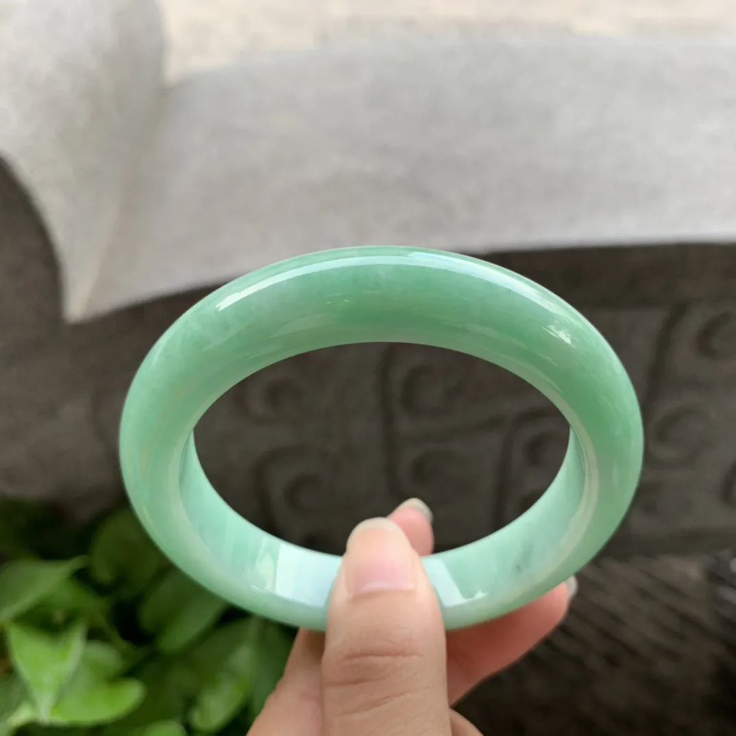 圈口 57.8-12.7-9.4【满绿正圈手镯】正圈57 58可戴