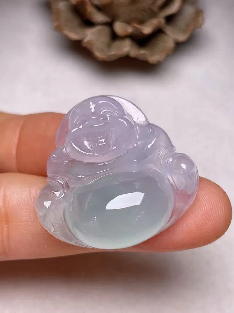 冰种【佛公】吊坠，种水好，玉质细腻 ，卖相好