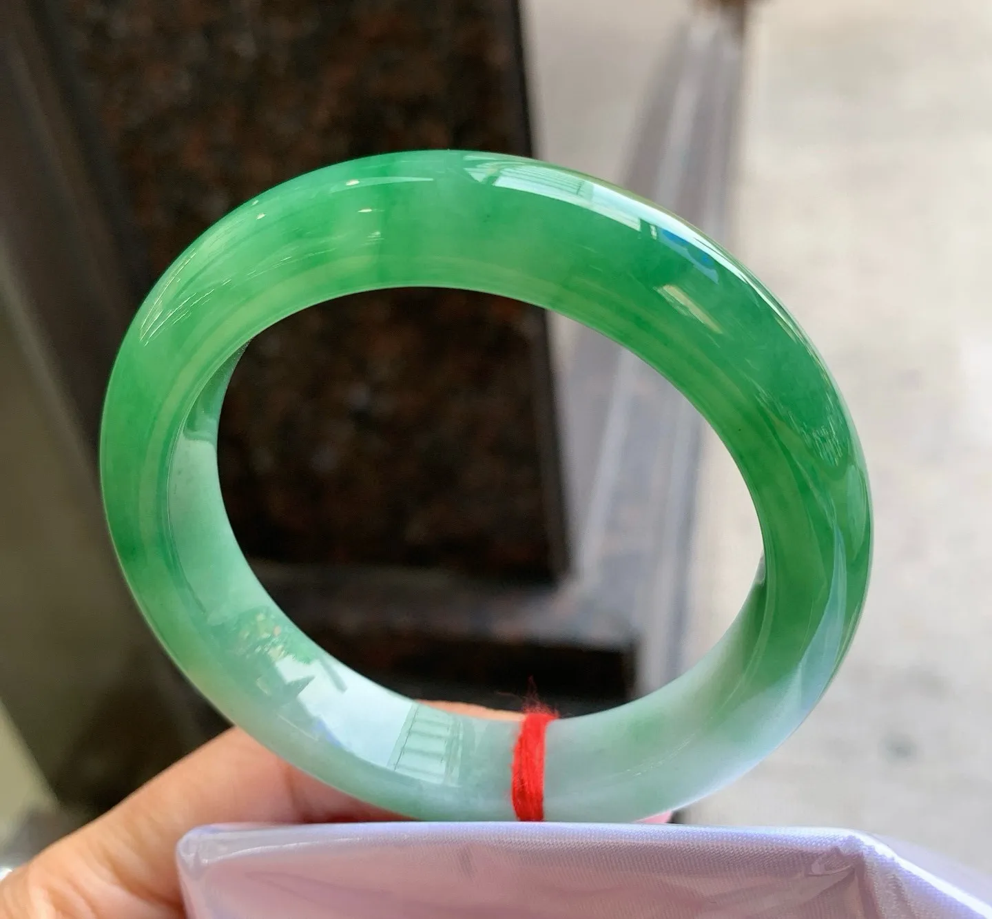 正圈一大圈芙蓉绿 无瑕 尺寸:56.3/12.2/9.3 色好