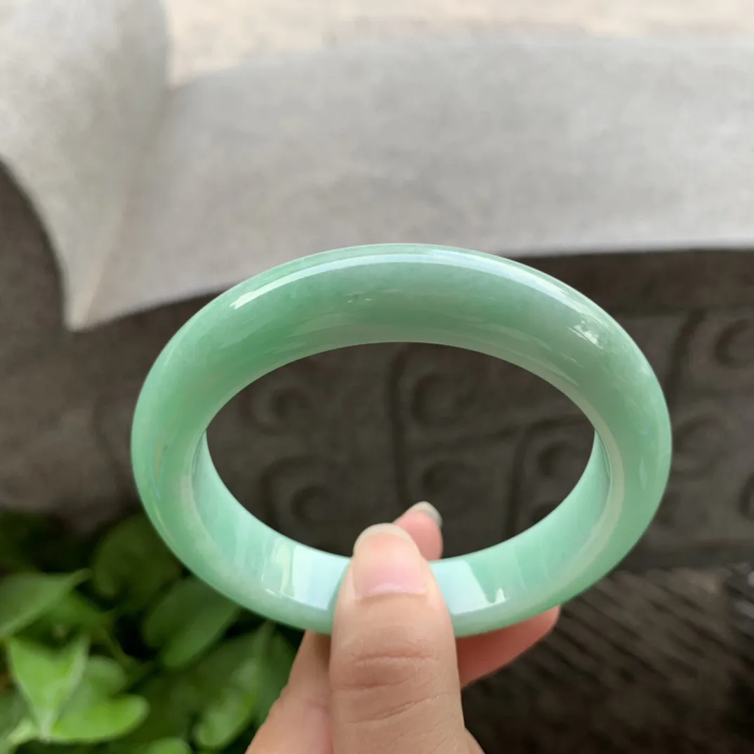 圈口 57.8-12.7-9.4【满绿正圈手镯】正圈57 58可戴