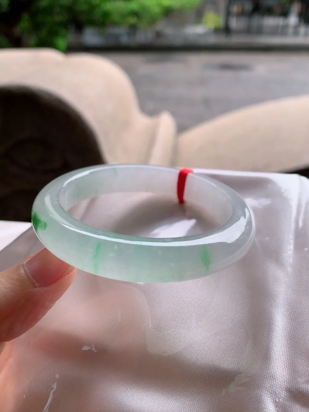 正圈高冰绿花 无瑕 尺寸:51.7/11.7/8.7 荧光闪闪🥰🥰