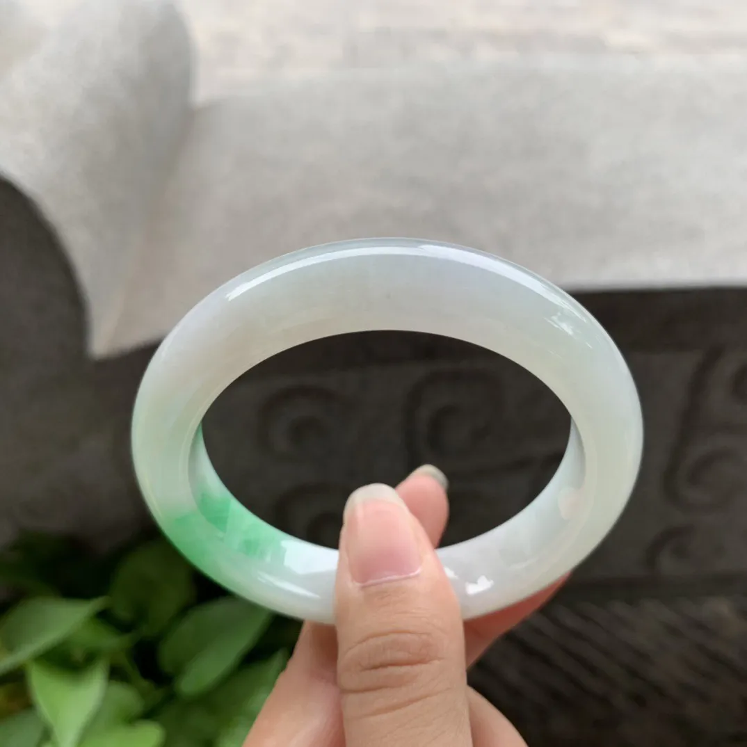 小圈口 53.7-11.8-8.6【飘阳绿正圈手镯】正圈53 54可戴