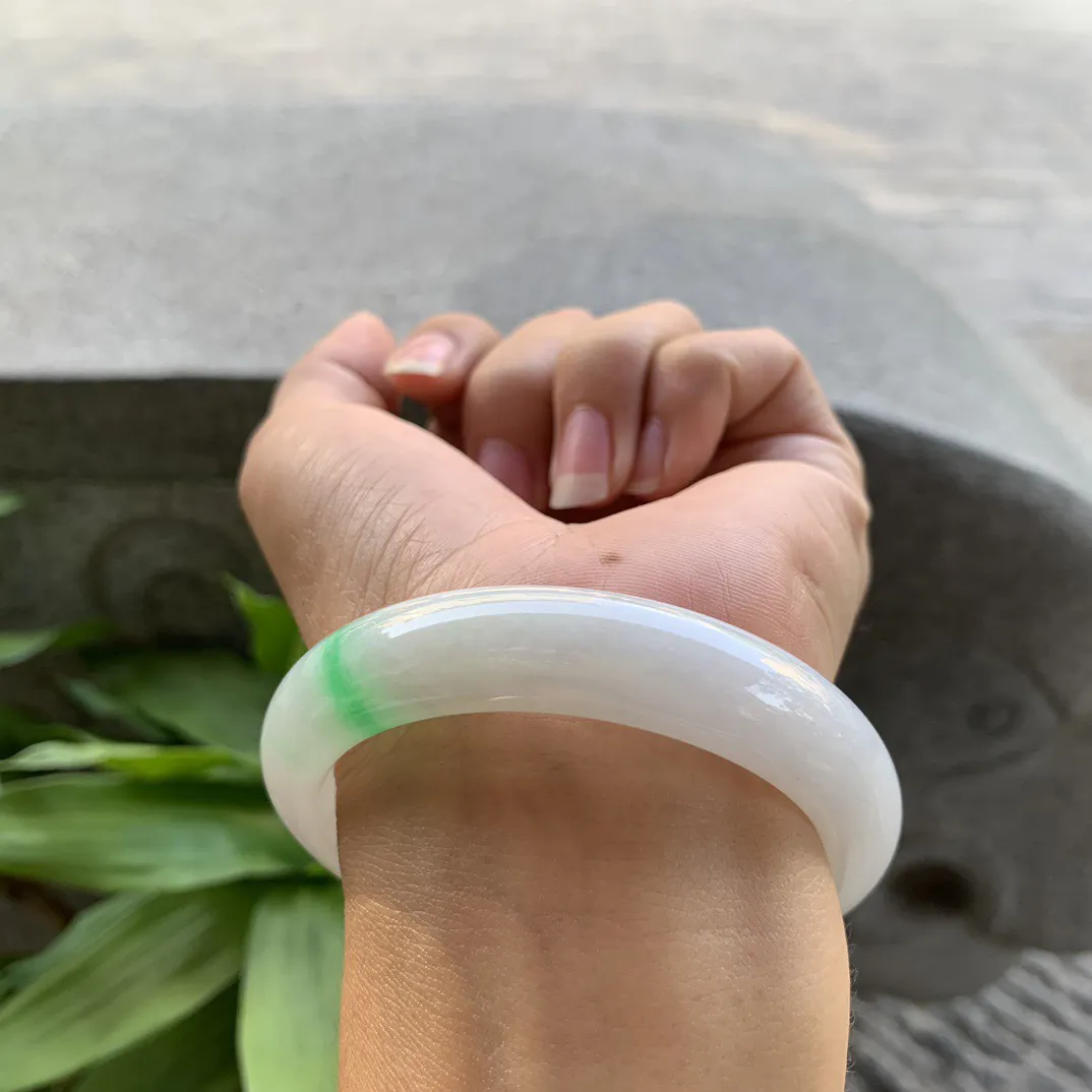 圈口 54.8-12.5-8.8【飘阳绿正圈手镯】正圈54 55可戴