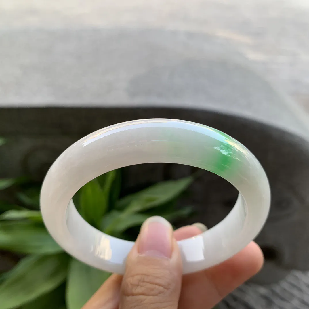 圈口 54.8-12.5-8.8【飘阳绿正圈手镯】正圈54 55可戴