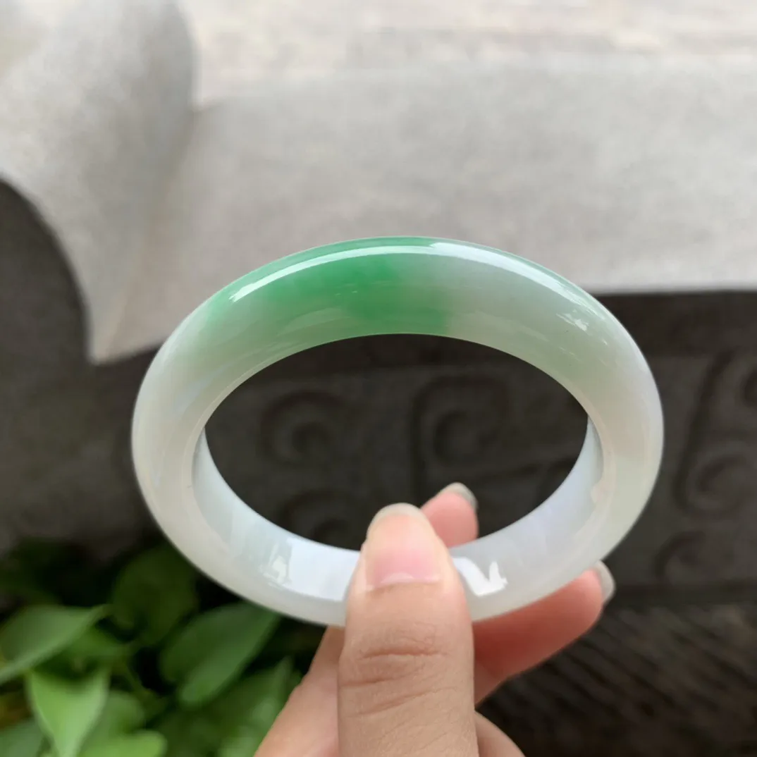 小圈口 53.7-11.8-8.6【飘阳绿正圈手镯】正圈53 54可戴