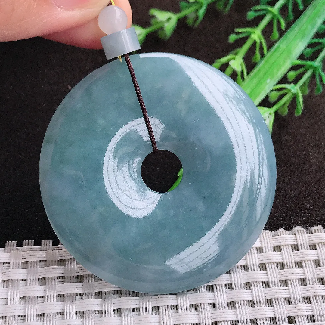 天然a货翡翠53/7.2老坑精美满色浓郁紫罗兰大平安扣吊坠翡翠玉坠挂件