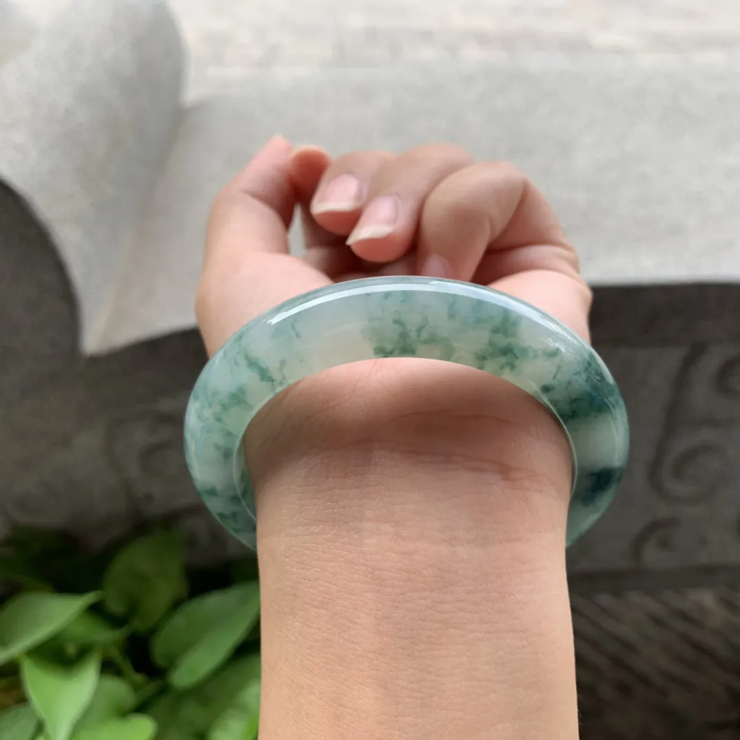 圈口54.8-10.5-9.6 【飘花正圈手镯】正圈54 55可戴