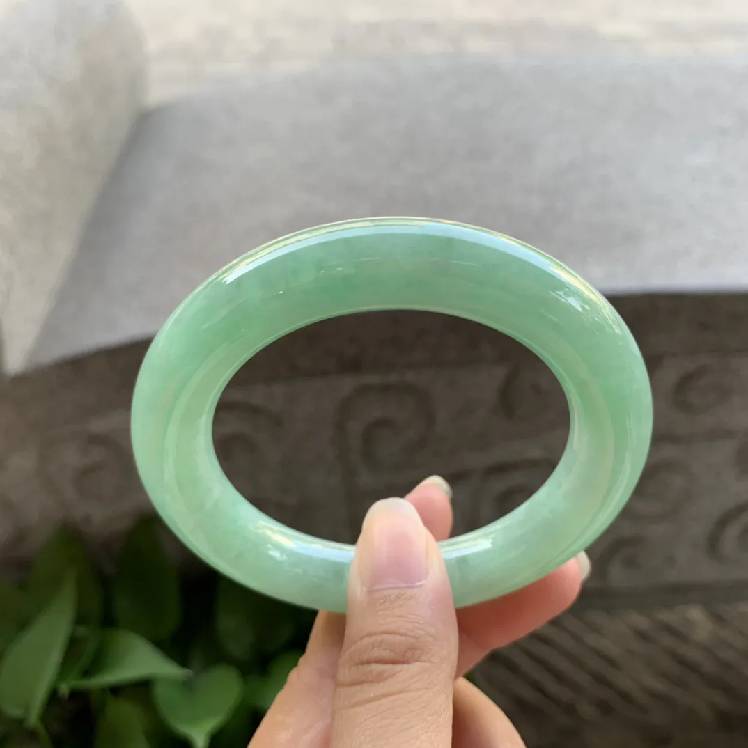 圈口54.3-11.5 【满绿圆条手镯】圆条54 55可戴