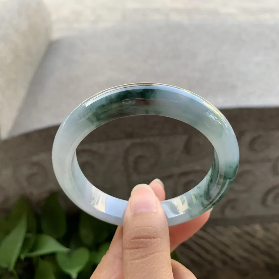 圈口55.3-11.3-8.1 【茄紫飘花正圈手镯】正圈55 56可戴