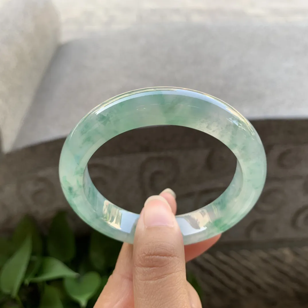 小圈口 54-12-8.9  【高冰飘花正圈手镯】正圈54 55可戴