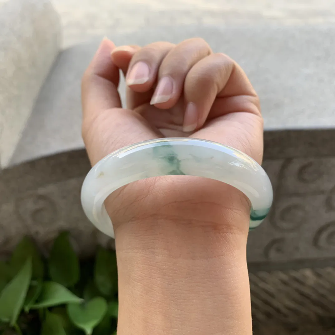 圈口55.5-12.3-8 【冰飘花正圈手镯】正圈55 56可戴