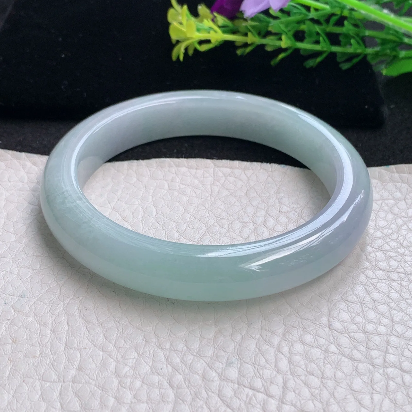 js大圈口60*11.5*8.8平安镯 缅甸翡翠a货清新自然宽边玉手镯 玉手环