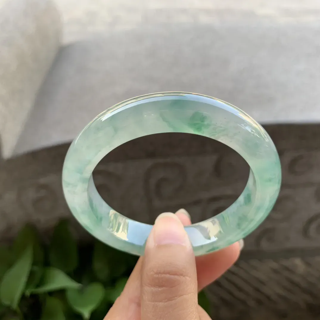 小圈口 54-12-8.9  【高冰飘花正圈手镯】正圈54 55可戴