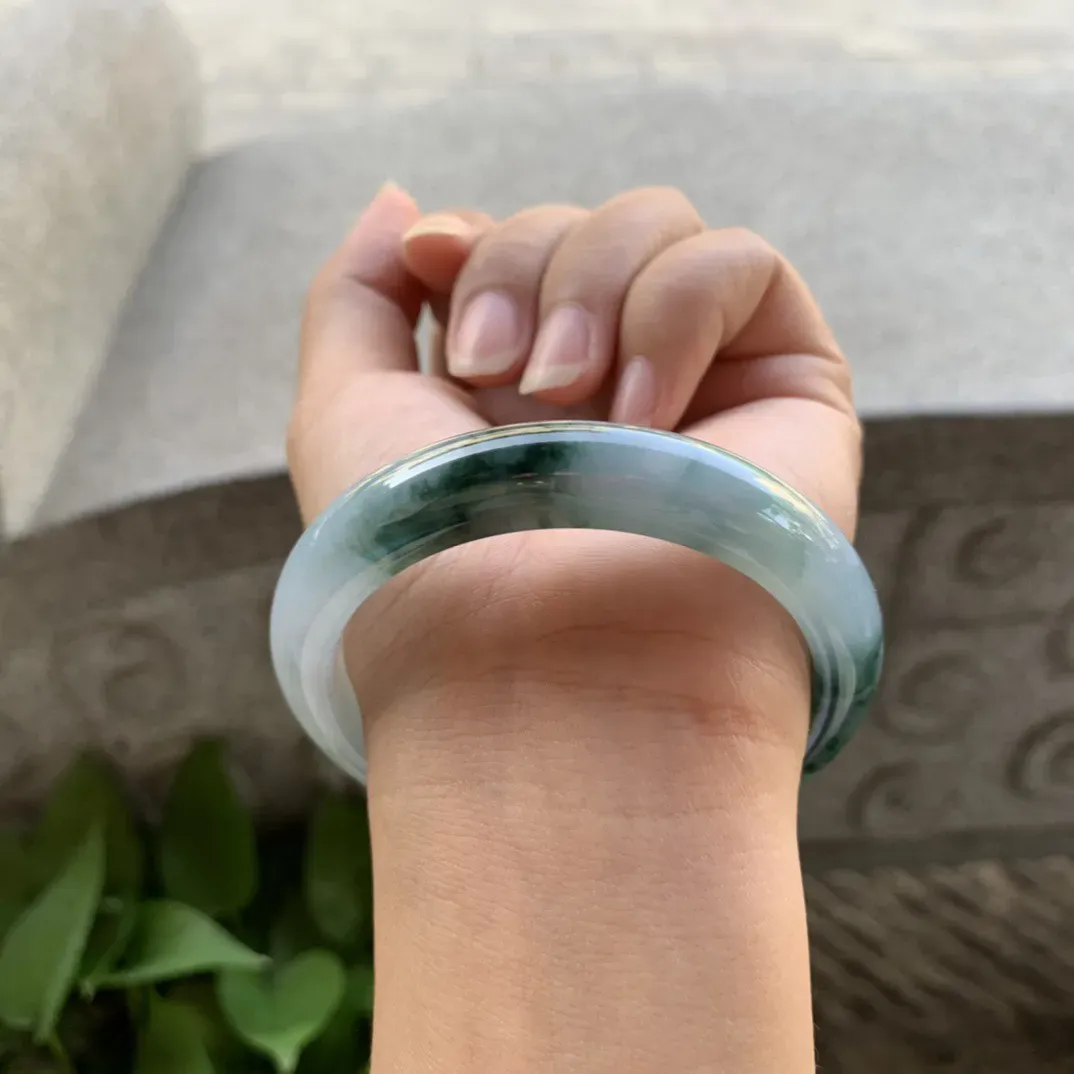 圈口55.3-11.3-8.1 【茄紫飘花正圈手镯】正圈55 56可戴