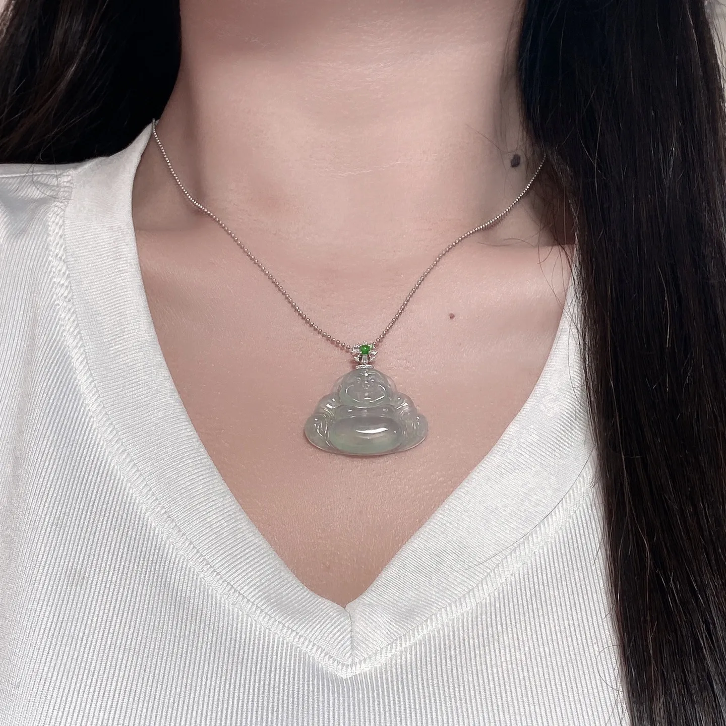 冰晴底佛公吊坠 尺寸34-31.8-6毫米