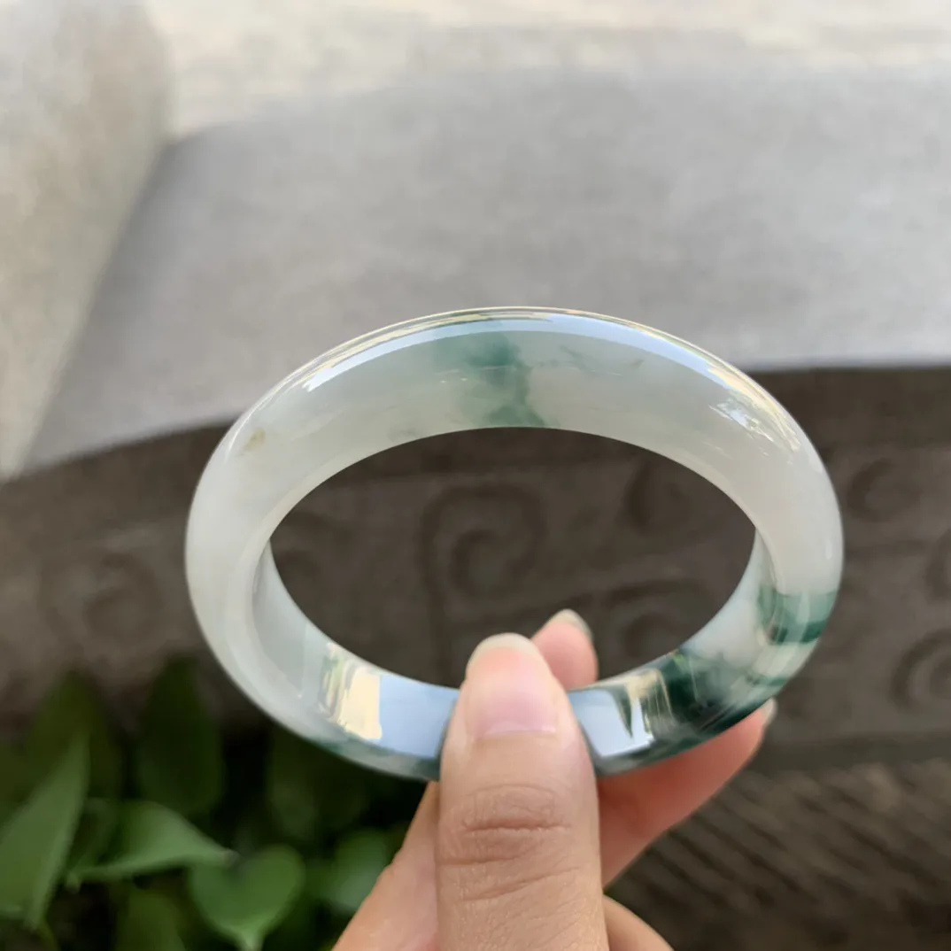 圈口55.5-12.3-8 【冰飘花正圈手镯】正圈55 56可戴