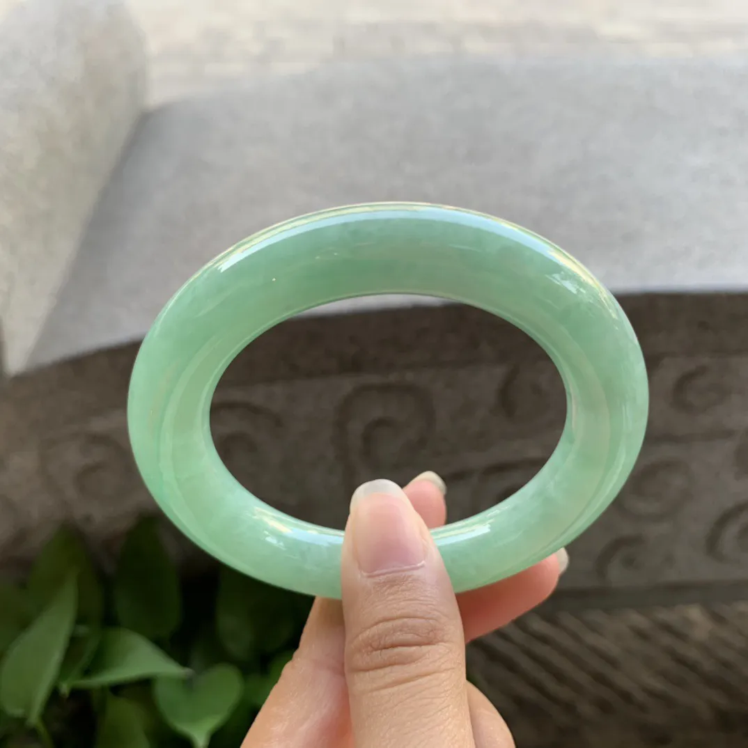圈口54.3-11.5 【满绿圆条手镯】圆条54 55可戴