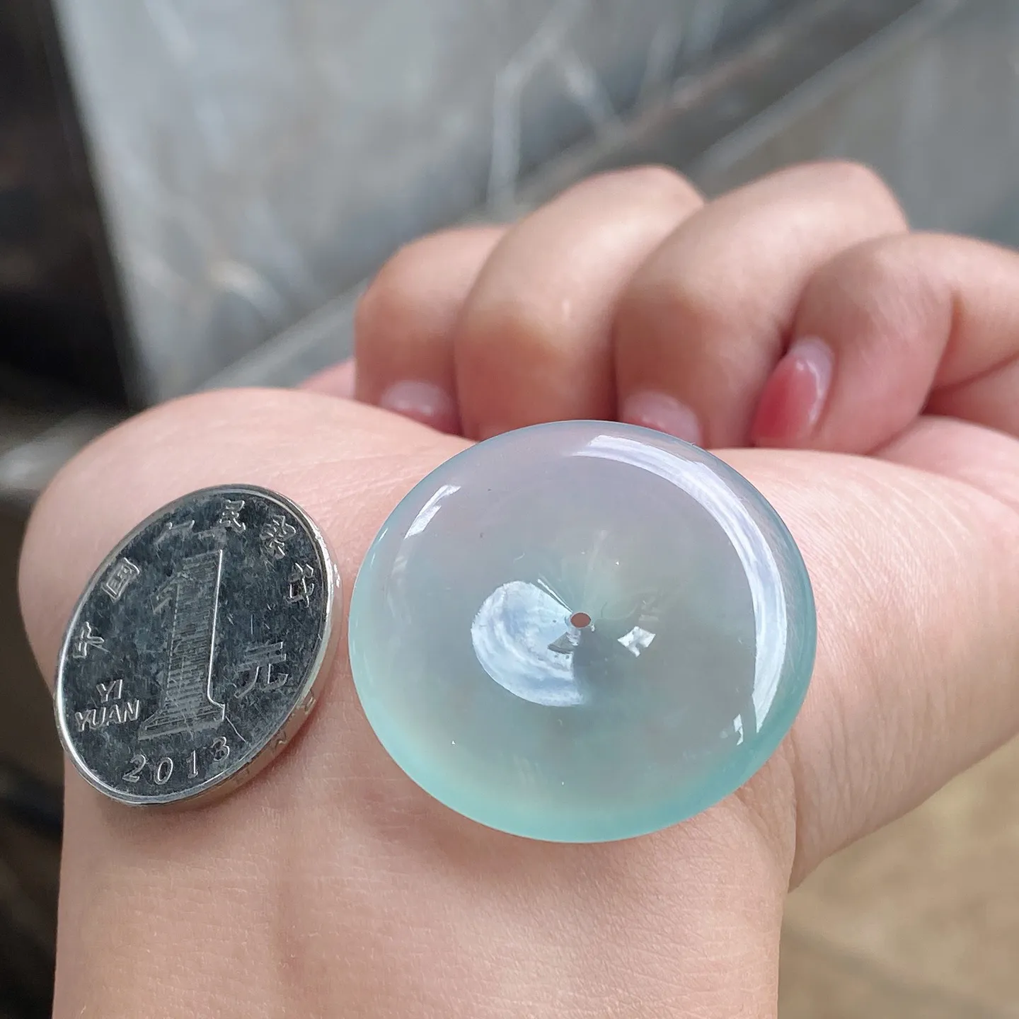 老坑冰种晴底平安扣吊坠 尺寸31.3-6.3毫米