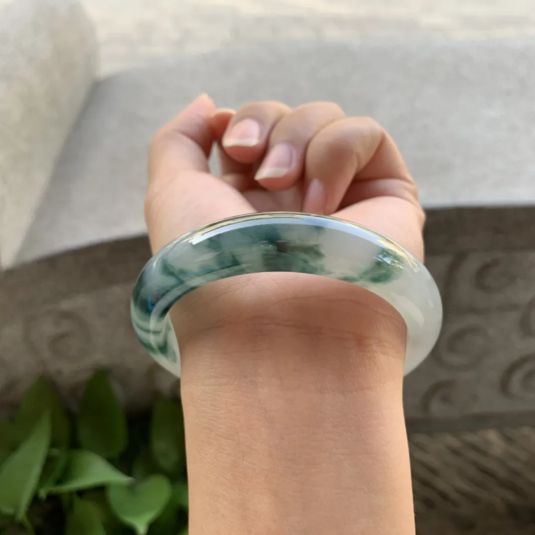 圈口55.5-12.3-8 【冰飘花正圈手镯】正圈55 56可戴