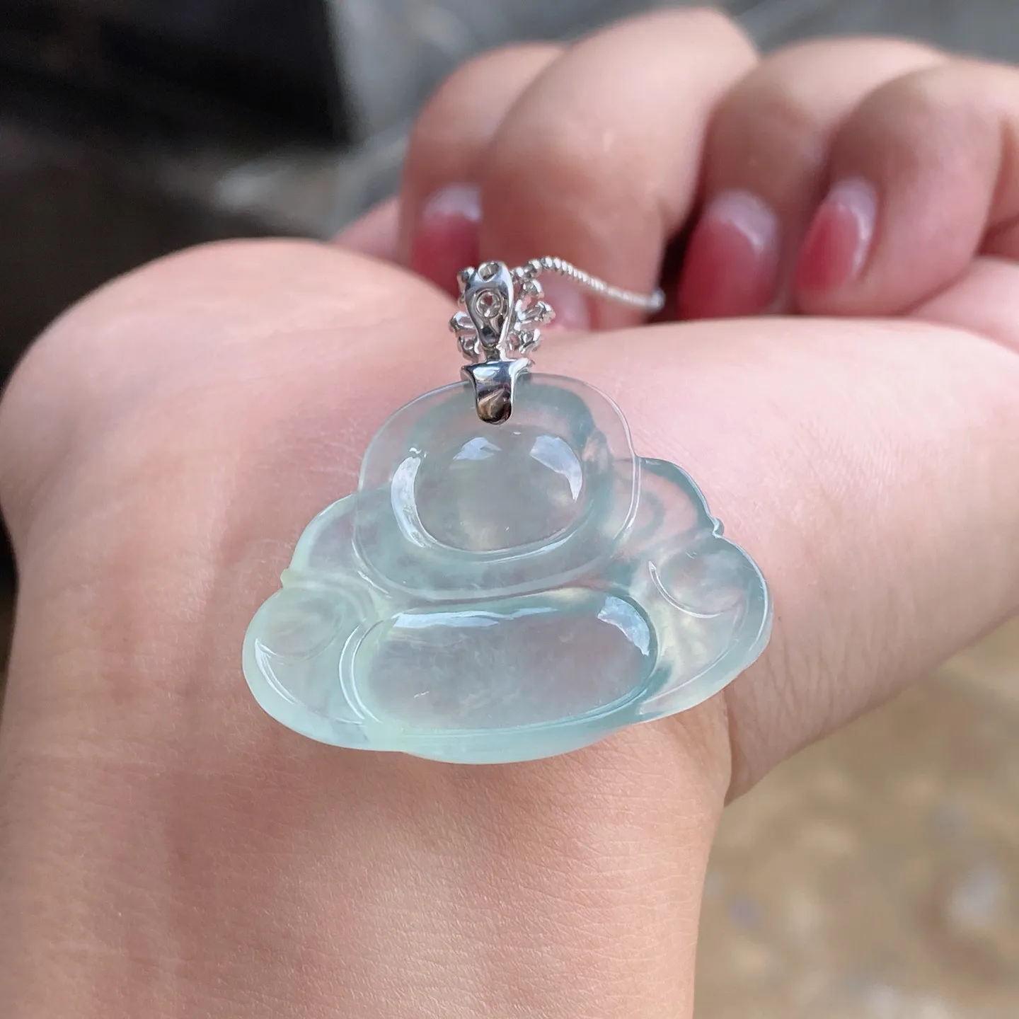 冰晴底佛公吊坠 尺寸34-31.8-6毫米