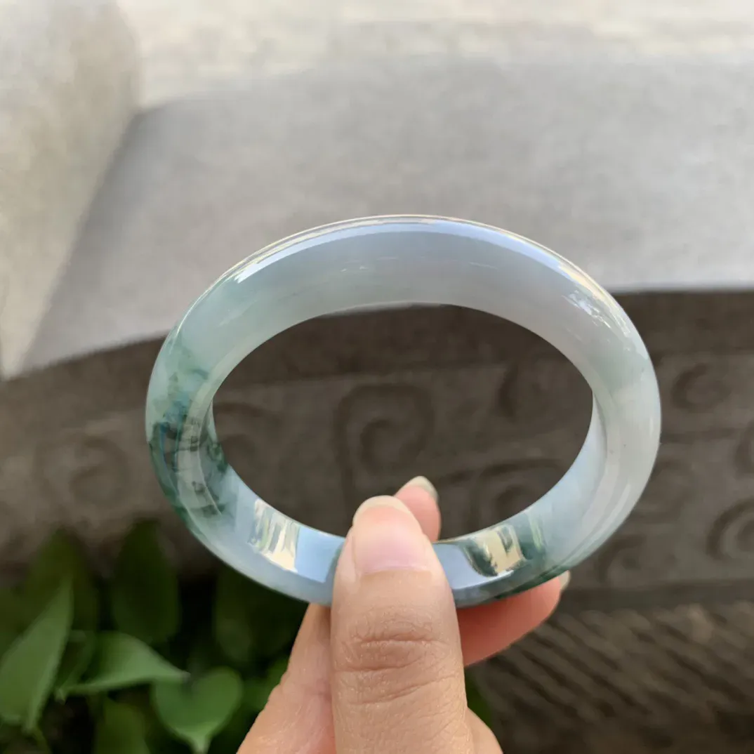 圈口55.3-11.3-8.1 【茄紫飘花正圈手镯】正圈55 56可戴