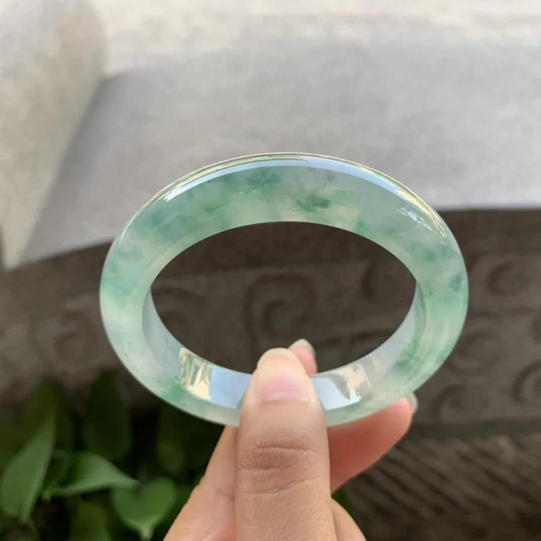 小圈口 54-12-8.9  【高冰飘花正圈手镯】正圈54 55可戴