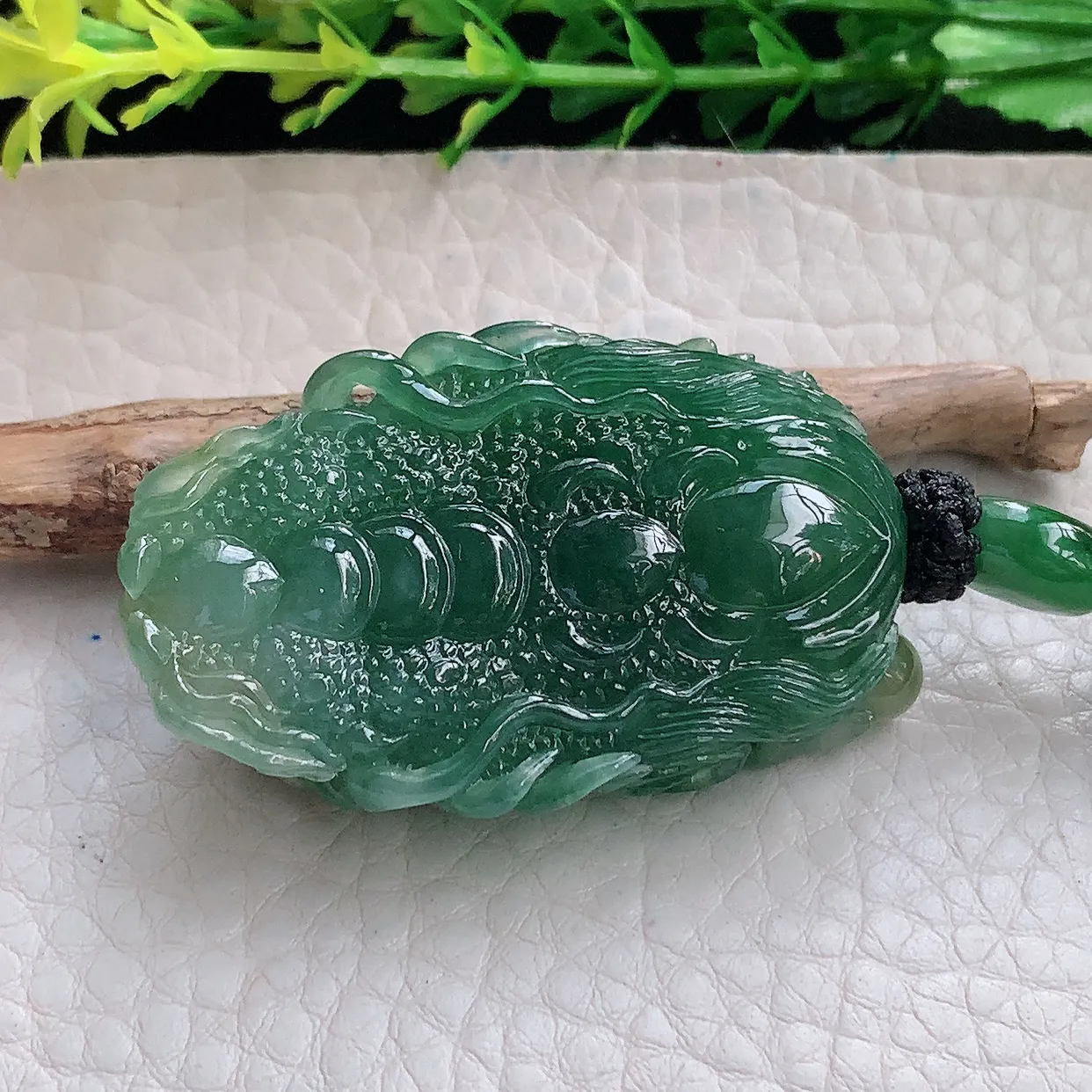 yl实拍48.5*28.5*16.5缅甸翡翠圆冰透龙头玉坠厚装精雕霸气龙牌项坠