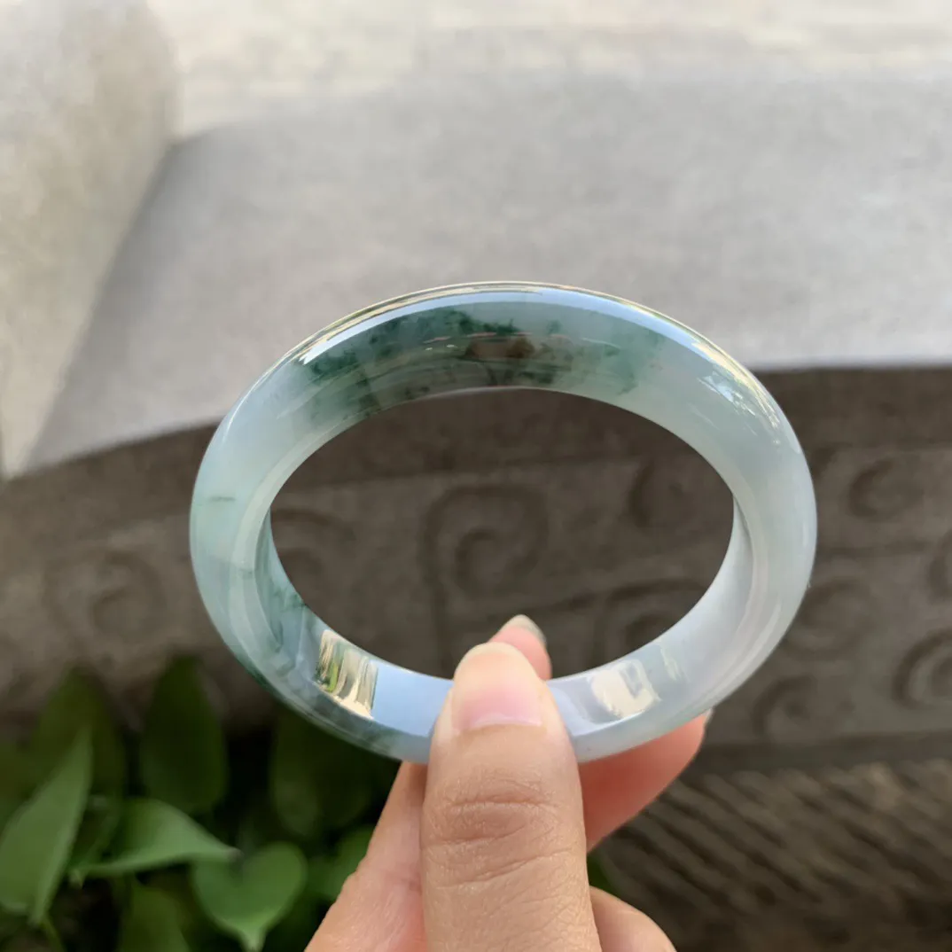 圈口55.3-11.3-8.1 【茄紫飘花正圈手镯】正圈55 56可戴