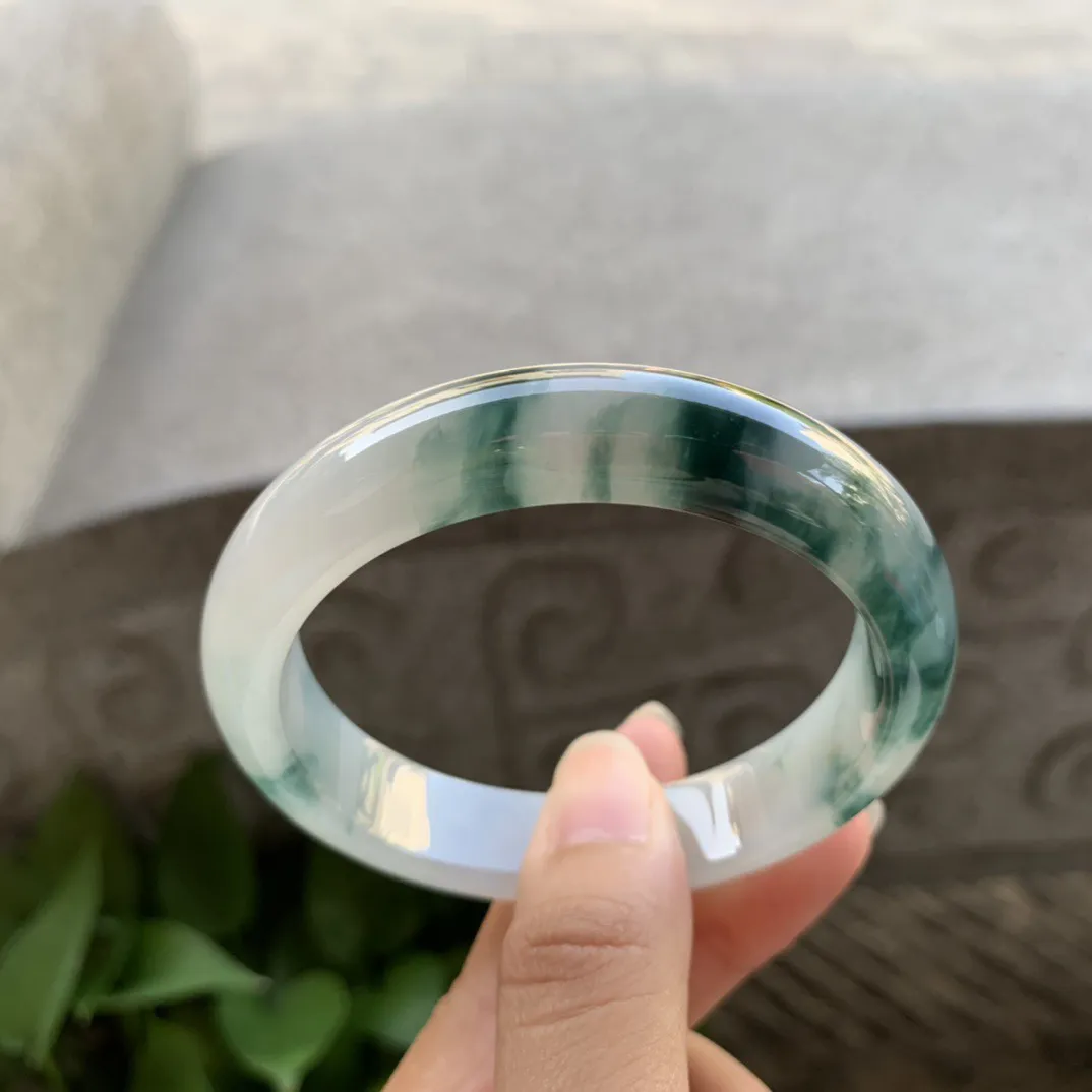 圈口55.5-12.3-8 【冰飘花正圈手镯】正圈55 56可戴