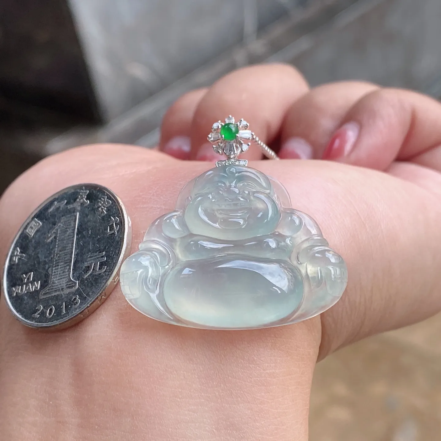 冰晴底佛公吊坠 尺寸34-31.8-6毫米