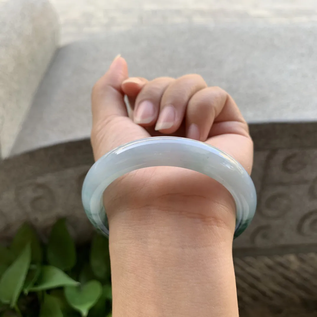 圈口55.3-11.3-8.1 【茄紫飘花正圈手镯】正圈55 56可戴