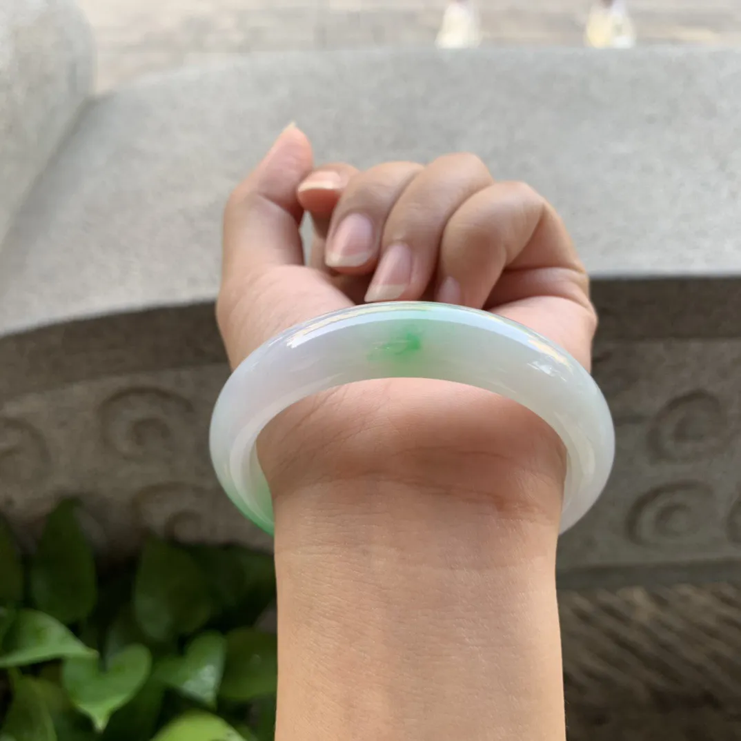 圈口57.2-13-8.6 【飘阳绿正圈手镯】正圈57 58可戴