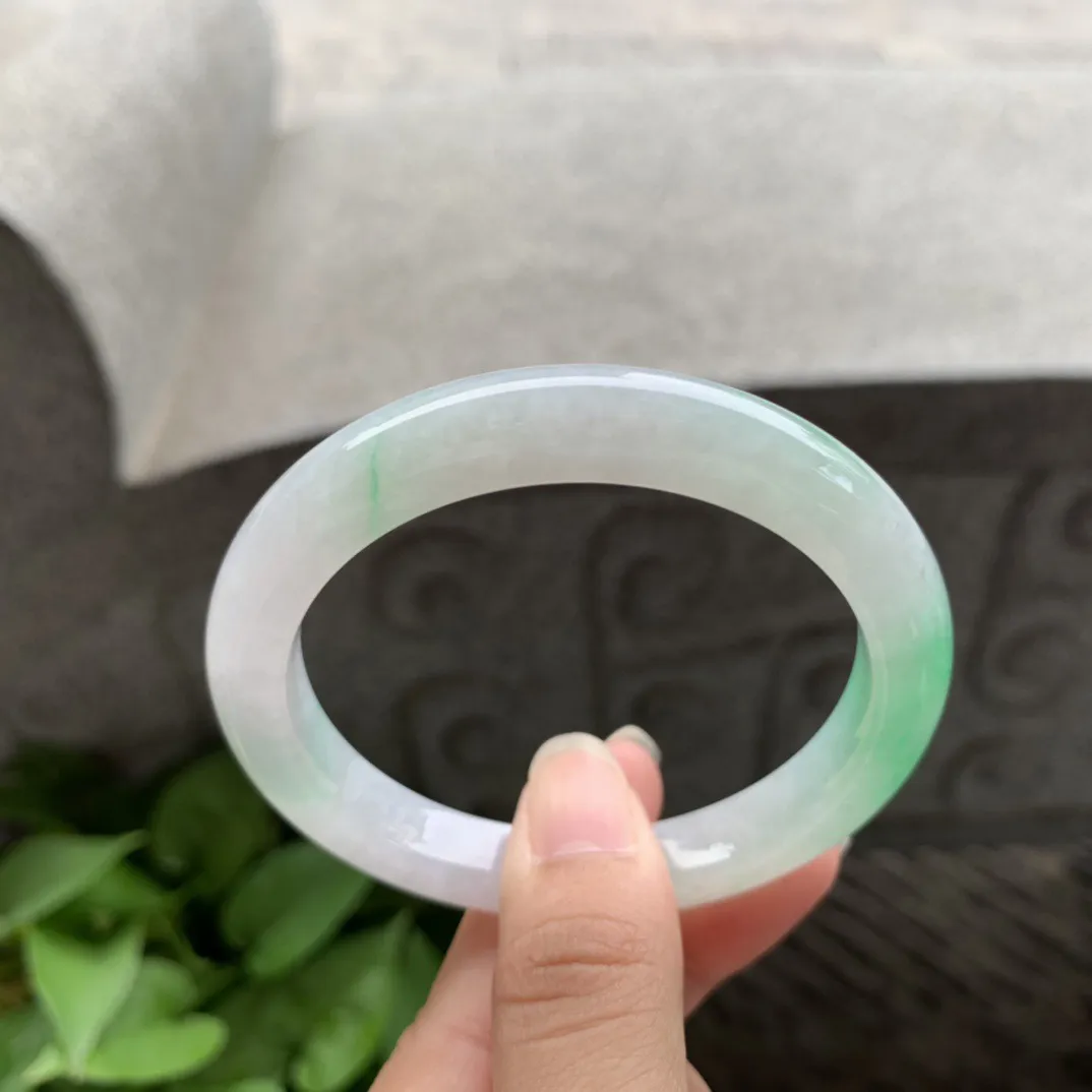 圈口54.6-9-8 【飘阳绿正圈手镯】正圈54 55可戴